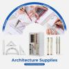 image:imageNicpro 30PCS Professional Drafting Tools amp Geometry Set with Case Architect Protractor Set Metal Mechanical Pencils Pen Scale Ruler Metal Ruler 5 Drawing Templates for Interior Design House Plan21 PCS