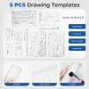image:imageNicpro 30PCS Professional Drafting Tools amp Geometry Set with Case Architect Protractor Set Metal Mechanical Pencils Pen Scale Ruler Metal Ruler 5 Drawing Templates for Interior Design House Plan21 PCS