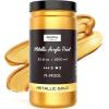 image:imageNicpro Metallic Brass Acrylic Paint 845oz250ml Large Brass Leaf Paint Non Toxic Non Fading Craft Paints for Metal Wood Clay Fabric Canvas Furniture Handcrafts Art SuppliesGold