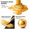 image:imageNicpro Metallic Brass Acrylic Paint 845oz250ml Large Brass Leaf Paint Non Toxic Non Fading Craft Paints for Metal Wood Clay Fabric Canvas Furniture Handcrafts Art SuppliesGold