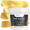 image:imageNicpro Metallic Brass Acrylic Paint 845oz250ml Large Brass Leaf Paint Non Toxic Non Fading Craft Paints for Metal Wood Clay Fabric Canvas Furniture Handcrafts Art SuppliesGold