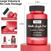 image:imageNicpro Metallic Brass Acrylic Paint 845oz250ml Large Brass Leaf Paint Non Toxic Non Fading Craft Paints for Metal Wood Clay Fabric Canvas Furniture Handcrafts Art SuppliesMetallic Red