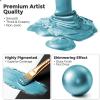 image:imageNicpro Metallic Brass Acrylic Paint 845oz250ml Large Brass Leaf Paint Non Toxic Non Fading Craft Paints for Metal Wood Clay Fabric Canvas Furniture Handcrafts Art SuppliesIce Blue