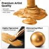 image:imageNicpro Metallic Brass Acrylic Paint 845oz250ml Large Brass Leaf Paint Non Toxic Non Fading Craft Paints for Metal Wood Clay Fabric Canvas Furniture Handcrafts Art SuppliesDeep Gold