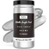 image:imageNicpro Metallic Brass Acrylic Paint 845oz250ml Large Brass Leaf Paint Non Toxic Non Fading Craft Paints for Metal Wood Clay Fabric Canvas Furniture Handcrafts Art SuppliesSilver