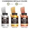 image:imageNicpro Metallic Gold Acrylic Paint 4oz120ml Gold Leaf Paint Non Toxic Non Fading Craft Paints for Metal Wood Clay Fabric Canvas Furniture Handcrafts Art SuppliesGold  Silver  Copper