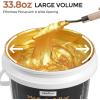 image:imageNicpro Metallic Gold Acrylic Paint 845oz250ml Large Heavy Body Gold Leaf Paint Non Toxic Non Fading Craft Paints for Metal Wood Clay Fabric Canvas Furniture Handcrafts Decor Art SuppliesGoldlarge