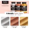 image:imageNicpro Metallic Gold Fabric Paint 845 Fl Oz Permanent Soft Fabric Paint for Clothes NonToxic Gold Leaf Textile Paint for Fabric Furniture Upholstery Tshirts ShoesGold Silver Copper