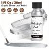 image:imageNicpro Metallic Silver Acrylic Paint Kit  2oz Silver Paint amp2oz High Gloss Clear Varnish Total 4oz120ml NonToxic NonFading Art Craft Paints for Canvas Wood Clay DIY Decor Model Making1 Fl Oz Pack of 2