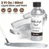 image:imageNicpro Metallic Silver Acrylic Paint Kit  2oz Silver Paint amp2oz High Gloss Clear Varnish Total 4oz120ml NonToxic NonFading Art Craft Paints for Canvas Wood Clay DIY Decor Model Making2 Fl Oz Pack of 2