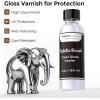image:imageNicpro Metallic Silver Acrylic Paint Kit  2oz Silver Paint amp2oz High Gloss Clear Varnish Total 4oz120ml NonToxic NonFading Art Craft Paints for Canvas Wood Clay DIY Decor Model Making2 Fl Oz Pack of 2