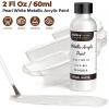 image:imageNicpro Silver Leaf Paint  2oz60ml Metallic Silver Acrylic Paint WaterBased Non Toxic Non Fading Touch Up Paints for Crafts Metal Wood Clay Fabric Canvas Furniture Handcrafts Art SuppliesPearl White