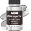 image:imageNicpro Metallic Brass Acrylic Paint 845oz250ml Large Brass Leaf Paint Non Toxic Non Fading Craft Paints for Metal Wood Clay Fabric Canvas Furniture Handcrafts Art SuppliesSilver