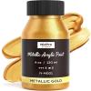 image:imageNicpro Metallic Gold Acrylic Paint 4oz120ml Gold Leaf Paint Non Toxic Non Fading Craft Paints for Metal Wood Clay Fabric Canvas Furniture Handcrafts Art SuppliesGold