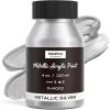 image:imageNicpro Metallic Gold Acrylic Paint 4oz120ml Gold Leaf Paint Non Toxic Non Fading Craft Paints for Metal Wood Clay Fabric Canvas Furniture Handcrafts Art SuppliesSilver