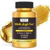 image:imageNicpro Metallic Gold Acrylic Paint 845oz250ml Large Heavy Body Gold Leaf Paint Non Toxic Non Fading Craft Paints for Metal Wood Clay Fabric Canvas Furniture Handcrafts Decor Art SuppliesGoldsmall
