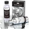 image:imageNicpro Metallic Silver Acrylic Paint Kit  2oz Silver Paint amp2oz High Gloss Clear Varnish Total 4oz120ml NonToxic NonFading Art Craft Paints for Canvas Wood Clay DIY Decor Model Making2 Fl Oz Pack of 2