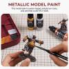 image:imageNicpro 10 Colors Metallic Model Paint Set 20ml Ready to Use Modeling Acrylic Paints Brush amp Airbrush Compatible Miniature Paint Set for Beginner amp Pro on Model Scale Figure Crafts with 1 ThinnerMetallic