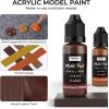 image:imageNicpro 10 Colors Metallic Model Paint Set 20ml Ready to Use Modeling Acrylic Paints Brush amp Airbrush Compatible Miniature Paint Set for Beginner amp Pro on Model Scale Figure Crafts with 1 ThinnerWood  Leather Tones