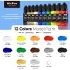 image:imageNicpro 10 Colors Metallic Model Paint Set 20ml Ready to Use Modeling Acrylic Paints Brush amp Airbrush Compatible Miniature Paint Set for Beginner amp Pro on Model Scale Figure Crafts with 1 ThinnerEnamelLike Gloss