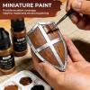 image:imageNicpro 10 Colors Metallic Model Paint Set 20ml Ready to Use Modeling Acrylic Paints Brush amp Airbrush Compatible Miniature Paint Set for Beginner amp Pro on Model Scale Figure Crafts with 1 ThinnerWood  Leather Tones