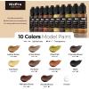 image:imageNicpro 10 Colors Metallic Model Paint Set 20ml Ready to Use Modeling Acrylic Paints Brush amp Airbrush Compatible Miniature Paint Set for Beginner amp Pro on Model Scale Figure Crafts with 1 ThinnerWood  Leather Tones