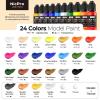 image:imageNicpro 18 Colors Model Paint Set 20ml Ready to Use Modeling Acrylic Paints Brush amp Airbrush Compatible Miniature Paint Set for Beginners amp Artists on Models Figures Crafts Canvas with 1 Thinner24 Colors with 2 Thinner