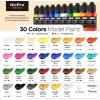 image:imageNicpro 18 Colors Model Paint Set 20ml Ready to Use Modeling Acrylic Paints Brush amp Airbrush Compatible Miniature Paint Set for Beginners amp Artists on Models Figures Crafts Canvas with 1 Thinner30 Colors with 3 Thinner