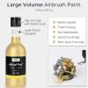 image:imageNicpro Black Large Airbrush Paint 845 oz 250 ml Ready to Spray Opaque WaterBased Acrylic Air Brush Paints for Model Wood Canvas Metal Plastic Leather for Beginners amp ArtistsMetallic Gold