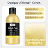 image:imageNicpro Black Large Airbrush Paint 845 oz 250 ml Ready to Spray Opaque WaterBased Acrylic Air Brush Paints for Model Wood Canvas Metal Plastic Leather for Beginners amp ArtistsMetallic Gold