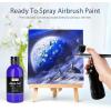 image:imageNicpro Black Large Airbrush Paint 845 oz 250 ml Ready to Spray Opaque WaterBased Acrylic Air Brush Paints for Model Wood Canvas Metal Plastic Leather for Beginners amp ArtistsBlue
