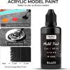 image:imageNicpro White Large Model Paint2oz 60ml Ready to Use Modeling Acrylic Paints Brush amp Airbrush Compatible NonToxic Miniature Paint for Beginners amp Professionals on Models Scale Figures CraftsBlack