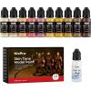 image:imageNicpro 10 Colors Metallic Model Paint Set 20ml Ready to Use Modeling Acrylic Paints Brush amp Airbrush Compatible Miniature Paint Set for Beginner amp Pro on Model Scale Figure Crafts with 1 ThinnerFace  Skin Tones