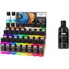 image:imageNicpro Black Large Airbrush Paint amp 24 Colors Airbrush Paint 2 oz 60 ml with 2 Thinner