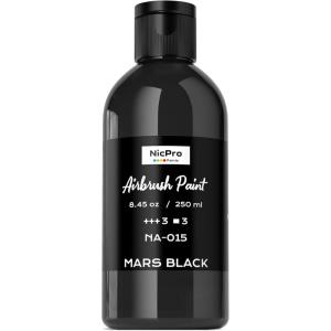 image:imageNicpro Black Large Airbrush Paint 845 oz 250 ml Ready to Spray Opaque WaterBased Acrylic Air Brush Paints for Model Wood Canvas Metal Plastic Leather for Beginners amp ArtistsBlack