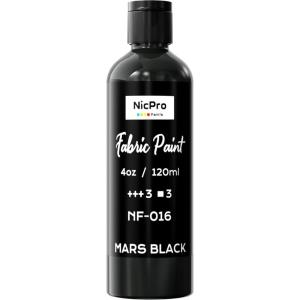 image:imageNicpro Red Fabric Paint 4 oz 120 ml Fabric Paint for Clothes Permanent Rich Pigment NonToxic Soft Clothing Paint for DIY Tshirts Jeans Crafts Refresh Furniture UpholsteryBlack