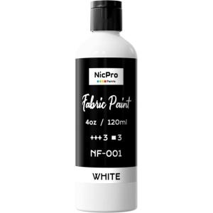 image:imageNicpro Red Fabric Paint 4 oz 120 ml Fabric Paint for Clothes Permanent Rich Pigment NonToxic Soft Clothing Paint for DIY Tshirts Jeans Crafts Refresh Furniture UpholsteryWhite