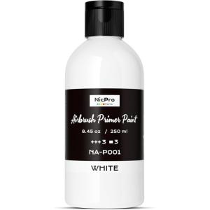 image:imageNicpro White Surface Primer Airbrush Paint 84oz 250 ml Matte Finish Ready To Spray Air Brush WaterBased Acrylic Primer for Beginners amp Artists Priming Plastic Models Miniatures Figures CraftWhite