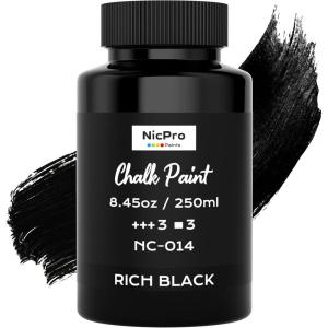 image:imageNicpro AllinOne Sage Green Chalk Paint for Furniture 845 oz 250ml Matte Finish Chalk Paint BuiltIn Primer amp Top Coat Milk Paint NonToxic Furniture Paint for Wood Metal Home DecorBlack