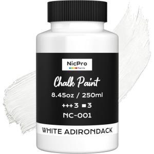 image:imageNicpro AllinOne Sage Green Chalk Paint for Furniture 845 oz 250ml Matte Finish Chalk Paint BuiltIn Primer amp Top Coat Milk Paint NonToxic Furniture Paint for Wood Metal Home DecorWhite