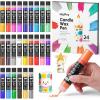 image:imageNicpro Candle Wax Pen 24 Colors 3D Candle Paint Include Glitter Silver Gold Safe DIY Candle Making amp Painting Kit Dry Fast Vibrant Colors Wax Paint for Birthday Holidays Wedding Party 1 oz 30 ml24 Colors
