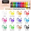 image:imageNicpro 12 Colors Washable Finger Paint Set for Toddlers 2 oz Non Toxic amp Baby Safe Kids Paint with Paint Cups amp Toddler Paintbrushes Mess Free Art Supplies for Children Age 3 4 5 6 Preschool Learning amp Classroom Gifts12 Colors