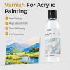 image:imageNicpro Gloss Varnish for Acrylic Painting 845oz NonYellowing NonToxic AntiCrazing Clear Acrylic Varnish for Pro Artist Hobby Painter on Canvas Artwork Acrylics Paint Wood High Gloss FinishVarnish120ml