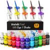 image:imageNicpro 12 Colors Washable Finger Paint Set for Toddlers 2 oz Non Toxic amp Baby Safe Kids Paint with Paint Cups amp Toddler Paintbrushes Mess Free Art Supplies for Children Age 3 4 5 6 Preschool Learning amp Classroom Gifts12 Colors
