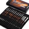 image:imageNicpro 16 PCS Kolinsky Sable Miniature Paint Brushes Dry Brush Professional Model Paint Brush Set with Cloth Roll Fine Detail Artist Brush Set for Miniatures Acrylic amp Figures Model Watercolor16 PCS