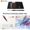 image:imageNicpro 16 PCS Kolinsky Sable Miniature Paint Brushes Dry Brush Professional Model Paint Brush Set with Cloth Roll Fine Detail Artist Brush Set for Miniatures Acrylic amp Figures Model Watercolor16 PCS