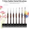 image:imageNicpro 16 PCS Kolinsky Sable Miniature Paint Brushes Dry Brush Professional Model Paint Brush Set with Cloth Roll Fine Detail Artist Brush Set for Miniatures Acrylic amp Figures Model Watercolor7 PCS