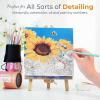 image:imageNicpro 21PCS Fine Detail Paint Brush Drybrush Set Aesthetic Pastel Fine Tip Miniature Paint Brushes for Acrylic Oil Watercolor Crafts 40K Models Miniatures Rock Painting Paint by Numbers21 PCS