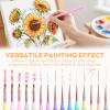 image:imageNicpro 21PCS Fine Detail Paint Brush Drybrush Set Aesthetic Pastel Fine Tip Miniature Paint Brushes for Acrylic Oil Watercolor Crafts 40K Models Miniatures Rock Painting Paint by Numbers15 PCS