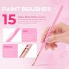image:imageNicpro 21PCS Fine Detail Paint Brush Drybrush Set Aesthetic Pastel Fine Tip Miniature Paint Brushes for Acrylic Oil Watercolor Crafts 40K Models Miniatures Rock Painting Paint by Numbers15 PCS